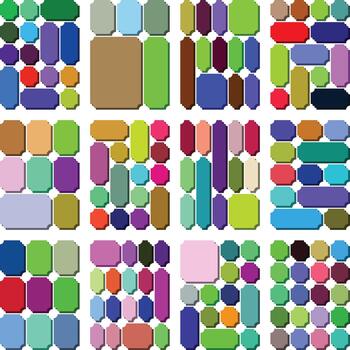 Polished ticket inverted style bento grid bundle template ideal for digital creatives vector