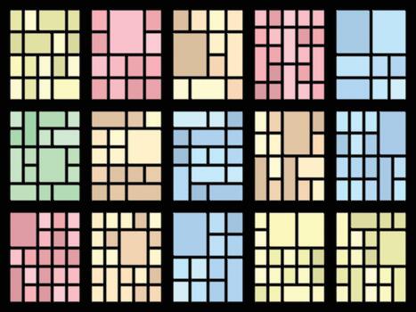 Flowing Wavy Scallopad Bento Grid Template for Artistic Visual Layouts vector