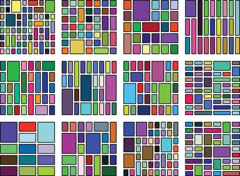 Modernistic Wavy Scallopad Bento Grid Layout for Enhanced Visual Appeal vector