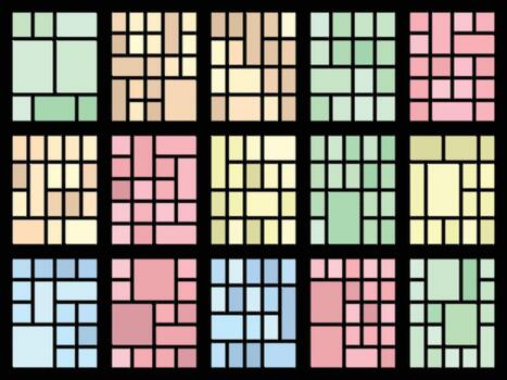 encantador ondulado festoneado bento cuadrícula estilo para marca y presentación vector