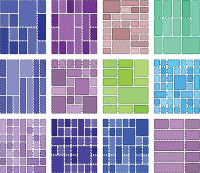 Modern Wavy Scallop Bento Grid Composition for Branding and Graphics vector