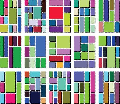 Clean Soft Wavy Scallop Bento Grid Pattern for Contemporary Graphics vector