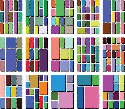 Minimal Wavy Scallopad Bento Grid Layout Style for Graphic Design vector