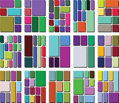 Clean Wavy Scallopad Bento Grid Composition Suited for Visual Projects vector