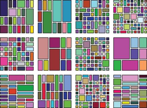 Wavy Scallopad Bento Grid Smooth Pattern Created for Creative Projects vector