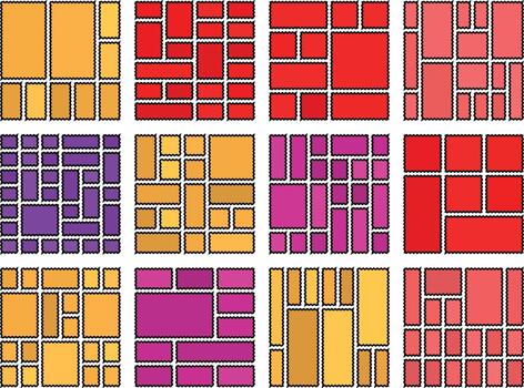 Wavy Scallopad Bento Grid Beautiful Structure Ideal for Digital Graphics vector