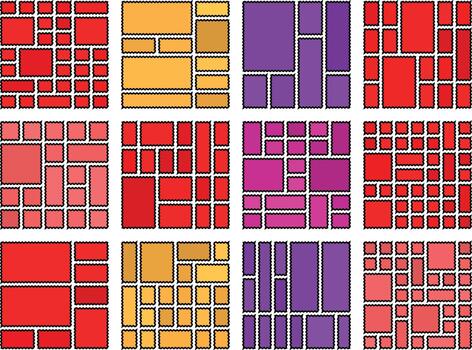 Wavy Scallopad Bento Grid Artistic Template Ideal for Branding Projects vector