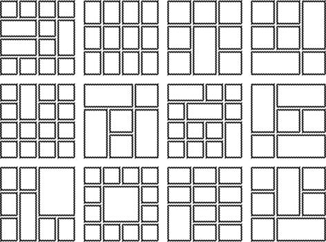 ondulado festoneado bento cuadrícula claro modelo ideal para digital presentaciones vector