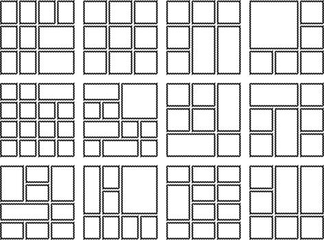 Modern Wavy Scallopad Bento Grid Pattern Designed for Visual Branding vector