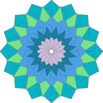 Rich Decorative Mandala Flower Design Featuring Complex Symmetric Colorful Geometry vector