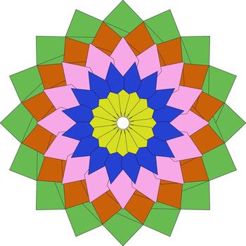 Abstract Mandala Flower With Bright Harmonious Geometric Artistic Color Patterns vector