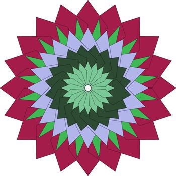 radiante resumen mandala flor diseñado con equilibrado vistoso geométrico formas vector