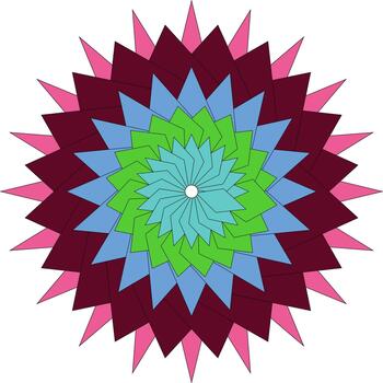 brillante resumen mandala flor creado con armonioso geométrico color capas vector