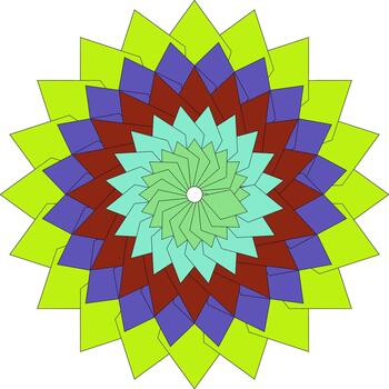 Dynamic Abstract Mandala Flower With Creative Colorful Patterned Geometric Art vector