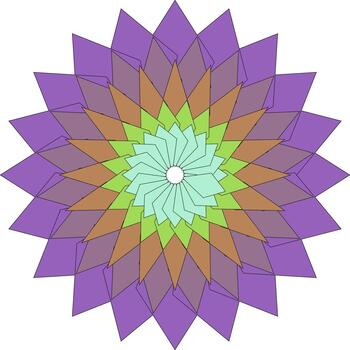 Colorful Abstract Mandala Flower Crafted With Unique Looping Geometric Patterns vector