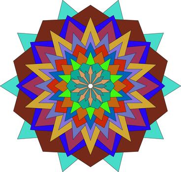moderno resumen flor mandala obra de arte mostrando vívido armonioso geométrico modelo formas vector