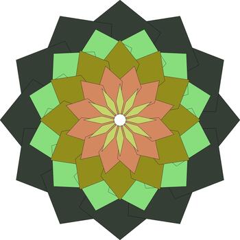 Bright Abstract Mandala Flower Design With Colorful Geometric Elements And Symmetry vector