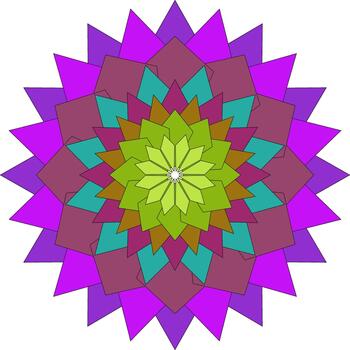 creativo geométrico floral mandala obra de arte mostrando vistoso resumen estampado estilo vector