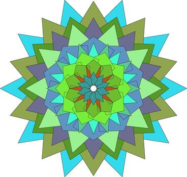 Beautiful abstract mandala flower pattern created with colorful geometric elements vector