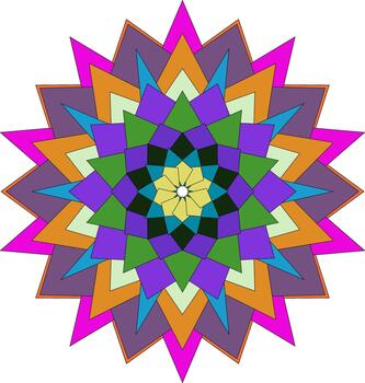 negrita resumen mandala flor diseño creado con vistoso geométrico patrones vector