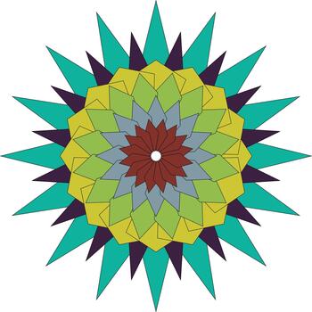 resumen vistoso mandala flor modelo con geométrico estilo vector