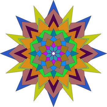 Vivid floral mandala creation blending geometric elegance with intricate abstract patterns vector