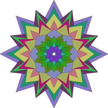 Geometric flower mandala creation displaying vibrant shapes within abstract artistic style vector