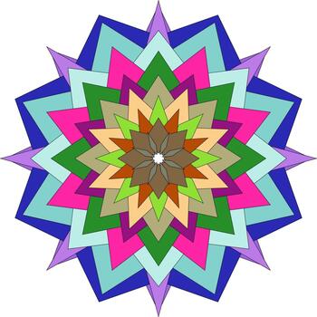 Radiant decorative mandala flower creation with glowing geometric abstract expression vector