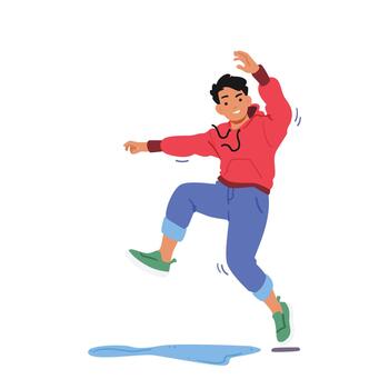 Boy Character Enjoying Playful And Mischievous Moments, Laughing And Creating Joyful Memories Through Pranks, Tricks vector