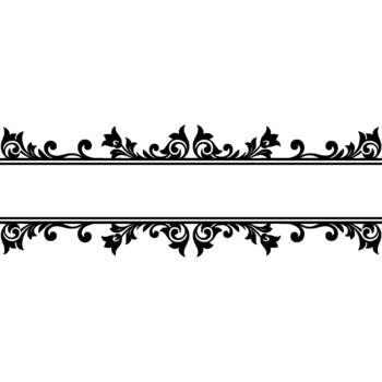 An elegant decorative filigree border with symmetrical floral scrollwork and a central horizontal empty space for text vector