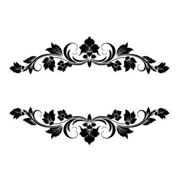 Elegant floral scrollwork with intricate swirling vine patterns and stylized blossoms creating decorative borders vector