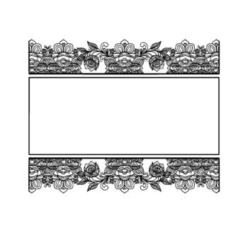 intrincado floral línea Arte decorativo fronteras enmarcado un blanco rectangular espacio para texto o imágenes vector