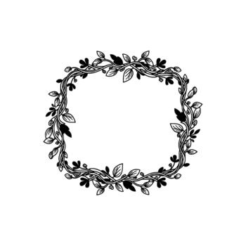 un delicado ornamental vino marco con entrelazando ramas y varios conformado hojas formando un cuadrado frontera vector