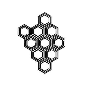 An abstract geometric pattern of interlocking outlined hexagons vector