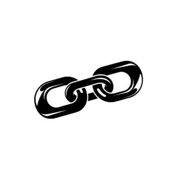 un rígido ilustración de dos interrelacionado oval cadena segmentos creando un fuerte conexión símbolo vector