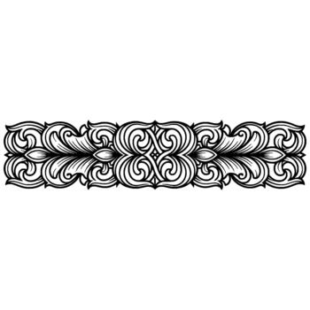 A continuous ornate filigree scrollwork border with swirling leaves and floral elements isolated vector
