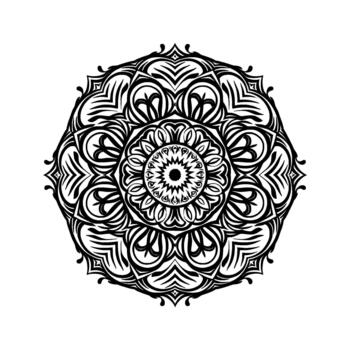 Intricate circular mandala with complex geometric patterns and floral motifs isolated vector