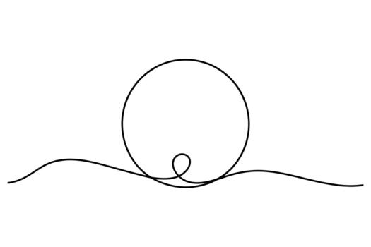 Minimalist single line drawing of an easter egg resting on a wavy ground a symbol of spring and new beginnings vector
