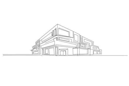 Architectural sketch of a modern multi story building with clean lines and minimalist design vector