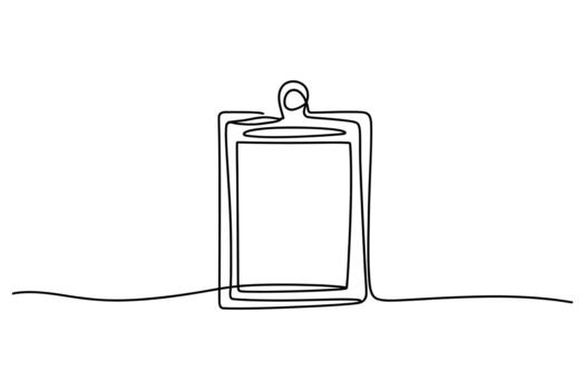 minimalista soltero línea dibujo de un rectangular corte tablero con un encargarse de en un blanco antecedentes vector