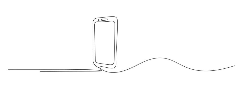 Minimalist single line drawing of a tall building with a wavy line extending from its base vector