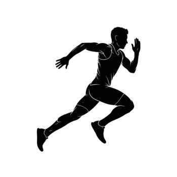 dinámica silueta de un sprinter en lleno paso vector