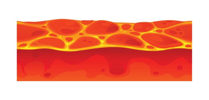 Game ground soil layer of lava, molten magma vector