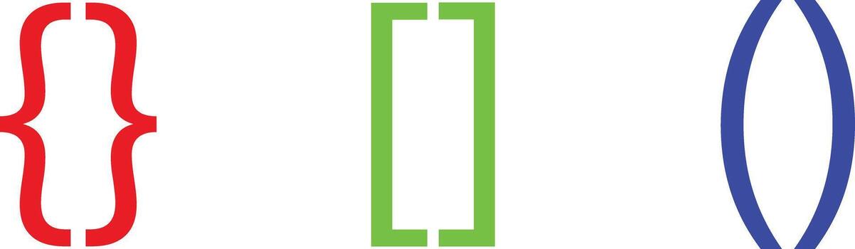 Curly Braces, Square Brackets, and Parenthesis Icons, Punctuation Symbol Set vector