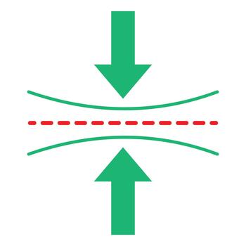 Elasticity icon. Elastic concept symbol, web design isolated on white. Elastic icon logo design. Impact resistance, simple flat trendy style. Flat illustration. vector