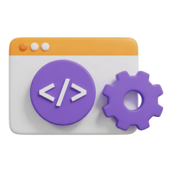 3d icono de codificación desarrollo y ajuste engranaje aislado en transparente antecedentes png