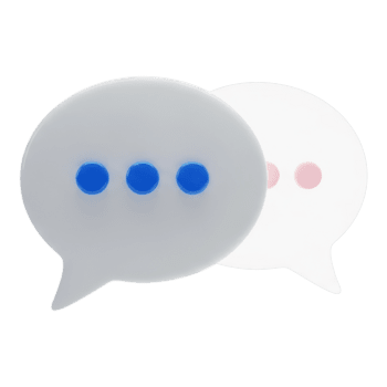 3d chat bubble icon with ellipsis for message typing isolated on transparent background png