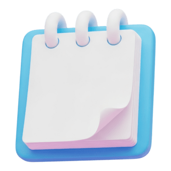 3d icono de un blanco bloc con espiral Unión aislado en transparente antecedentes png