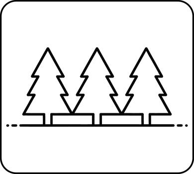 Outline Illustration of Three Pine Trees simple vector