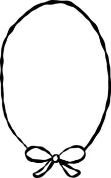 A smooth long oval frame created with soft hand drawn lines and a neat bow centered at the bottom giving a gentle elegant look suited for holiday messages and labels vector